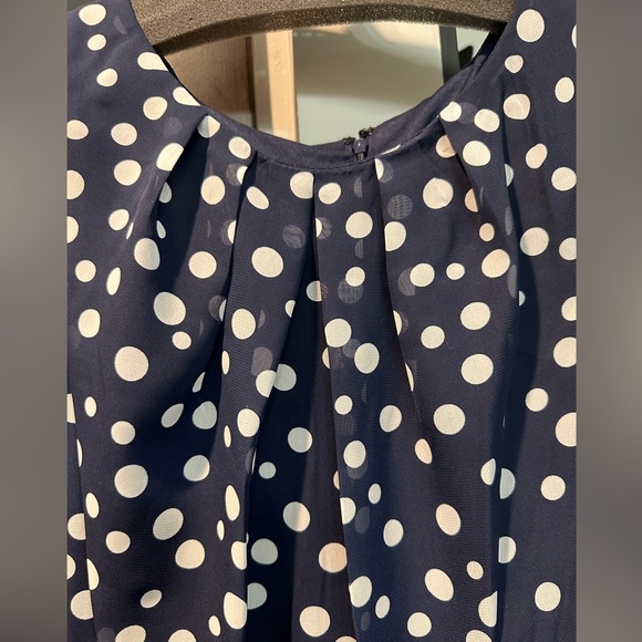 COPY - Brand New with tags Nicole Miller Navy blue with white polka dots maxi d… - Picture 7 of 10